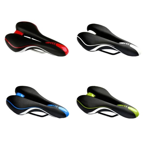 

bike saddles silicone cushion pu leather surface silica filled gel comfortable hollow cycling seat shockproof bicycle saddle