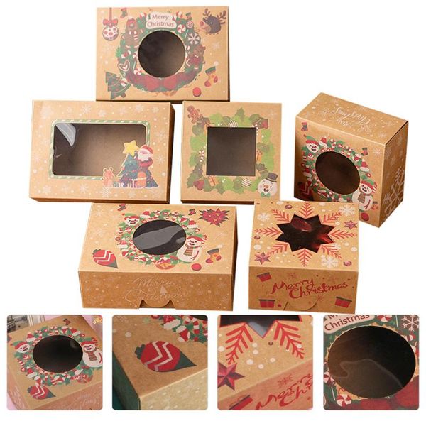 

xmas cake container desserts packaging box dessert storage box random pattern