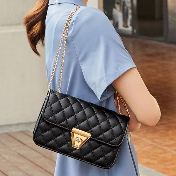 

small shoulder chain korean lock diamond square bag 2020 autumn products summer diagonal and ladies style new guuwc