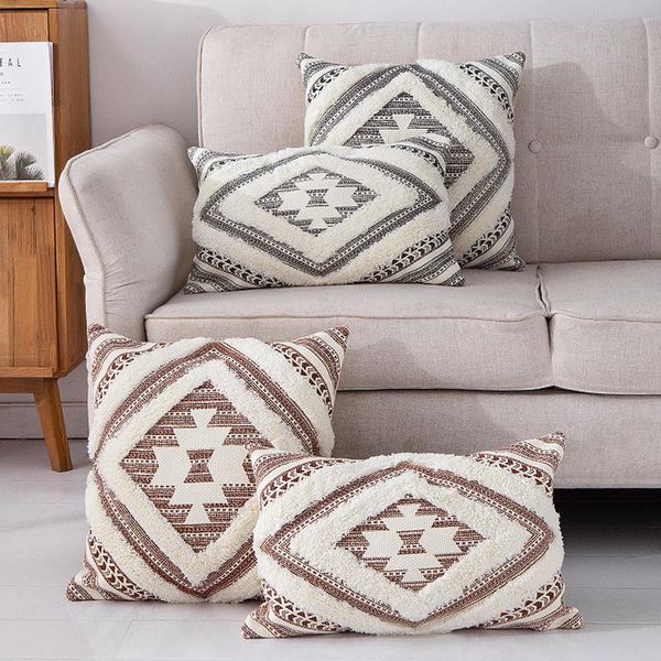 

cushion/decorative pillow cotton woven cushion cover boho style coffee black tribal for home decoration living room bed 45x45cm/30x50c