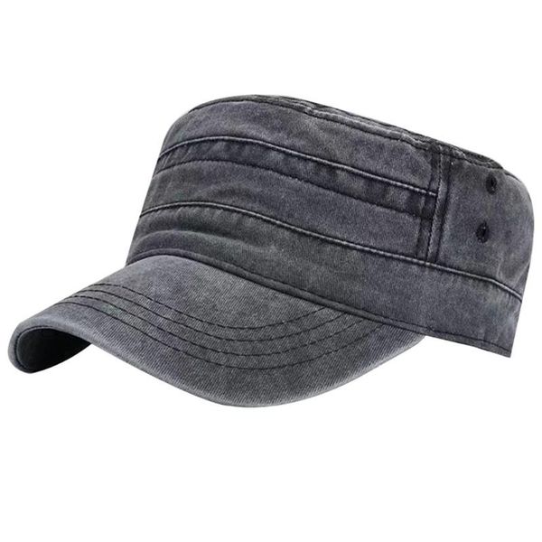

stingy brim hats sanwood vintage flat denim cap breathable solid color outdoor sports sun hat, Blue;gray