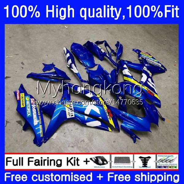 Corpo OEM iniezione per SUZUKI GSXR600 GSXR-750 GSXR-600 600CC 08 09 10 22No.143 GSX-R600 K8 Factory blu 750CC GSXR750 2008-10 GSXR 750 600 CC 2008 2009 2010 Kit carenature