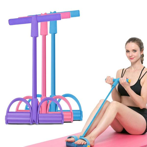 

resistance bands multi-function tension rope for exercises elastics tape gym fitness 4 tube elastic pedal ankle puller