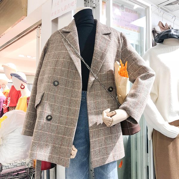 

spring new chess trespassed section small occasional of female students jacket women's clothes s3au, White;black