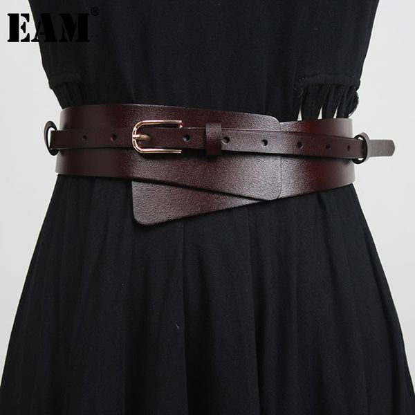 

belts [eam] pu leather multicolor asymmetrical long belt personality women fashion tide all-match spring autumn 2021 1dd3737, Black;brown