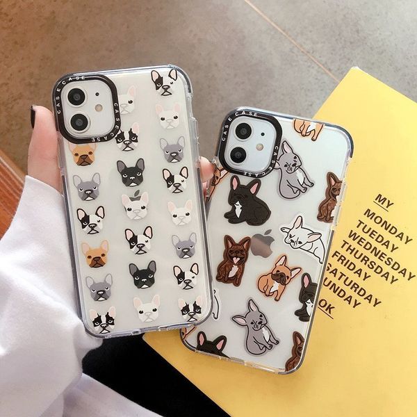

cartoon cute dog phone case for iphone 12 mini 11 pro max transparent soft case for iphone 8 7 plus se2 x xs max xr cover