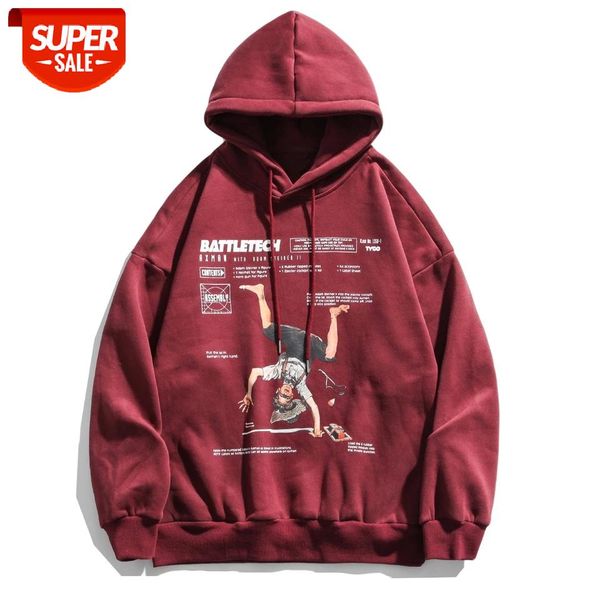 

handstand boy print hip hop streetwear hoodie men women winter fleece hooded pullover cotton harajuku hoodie swatshirt men #ra0l, Black