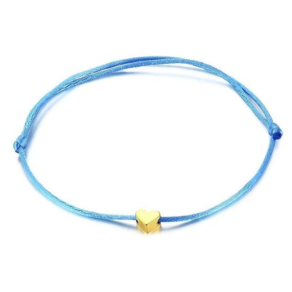 

cuff blue heart rope cord bracelet for women adjustable bangle, White