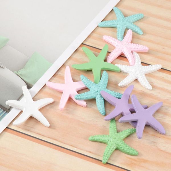 

party decoration 10pcs colorful fish tank resin star artificial ornament aquarium vivid landscape decor (purple, green, blue, pink, white ea