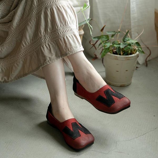 

dress shoes 2021 tayunxing handmade woman genuine leather spring women low heels slip-on rubber soft heel retro comfort 2880-18, Black