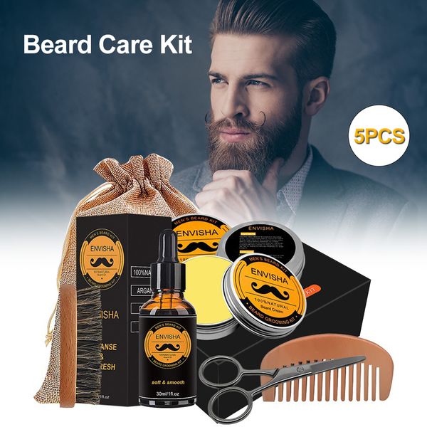 

beard growth kit mens hair growth enhancer set beard growth essential oil with scissor comb brush beard grooming care set