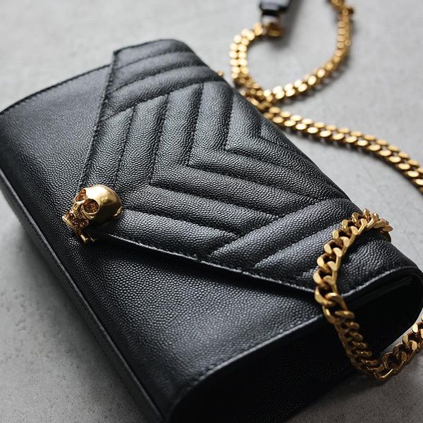 

evening bags small black shoulder chain for women genuine leather messenger purses crossbody square