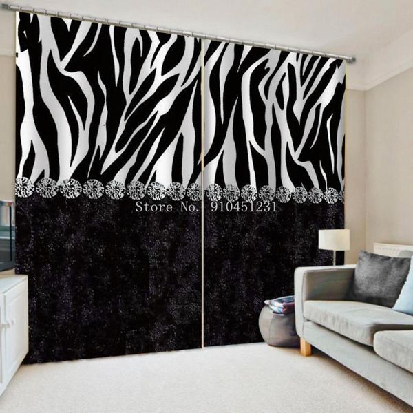 

curtain & drapes luxury blackout 3d curtains for living room office bedroom study black and white boys girls child decoration