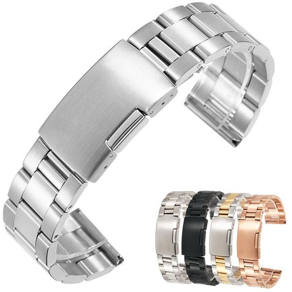 

watch bands stainless steel strap 26mm 28mm 30mm metal band link bracelet watchband for men's wrist, Black;brown