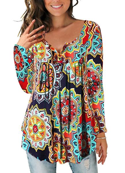 

women's blouses & shirts fashion print blouse shirt women v-neck womens and long sleeve ladies casual roupas feminina woman cl, White