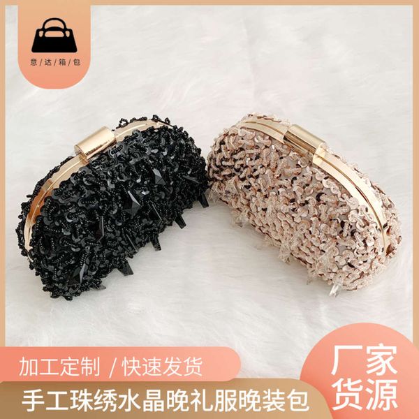 

fashion dinner mini hand handmade beaded evening dress sequin crystal diamond bag
