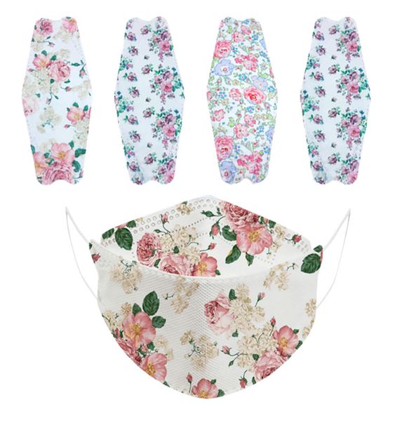 

korean kf94 willow leaf japane four layer disposable fish mouth pattern printed mask