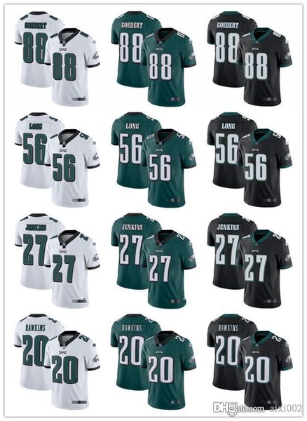 

men women youth philadelphia eagles 20 brian dawkins 27 malcolm jenkins 88 dallas goedert 56 chris long football jersey, Black;red