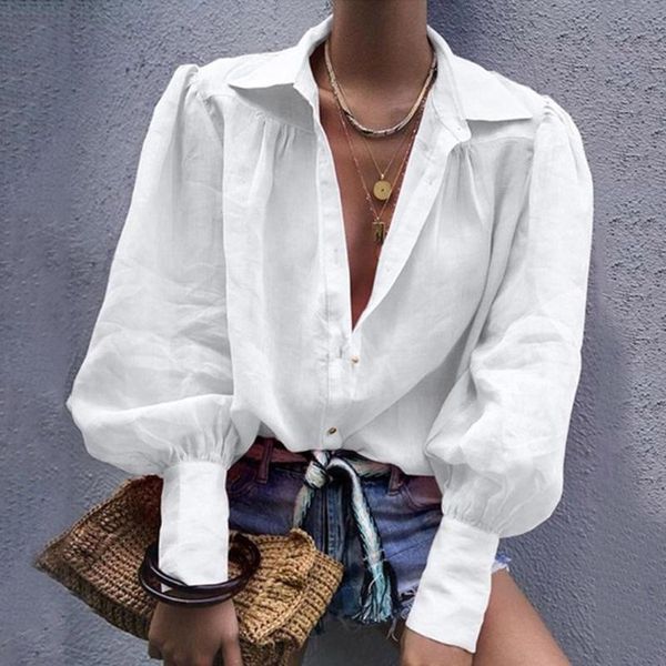 

women's blouses & shirts batwing sleeve blouse women casual solid long turn collar shirt camisa femenina and bloues, White