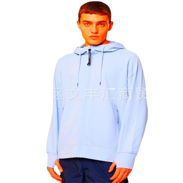 

men's solid color coat cardigan hooded korean casual youth sports cp hood sweater, Black