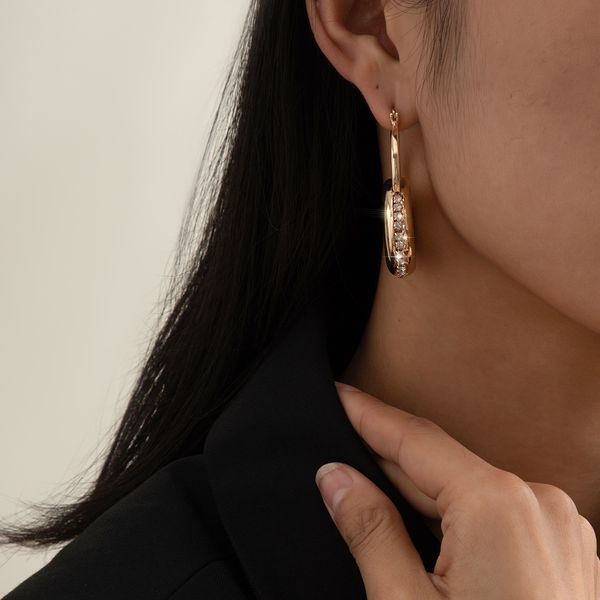 

jewelry niche gold circle women's versatile temperament diamond metal earrings, Silver