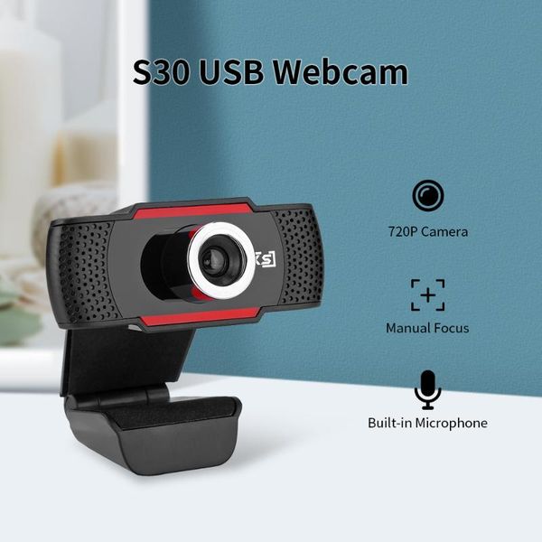 

webcams hxsj s30 720p usb webcam computer network live camera drive cam hd with mic web for pc