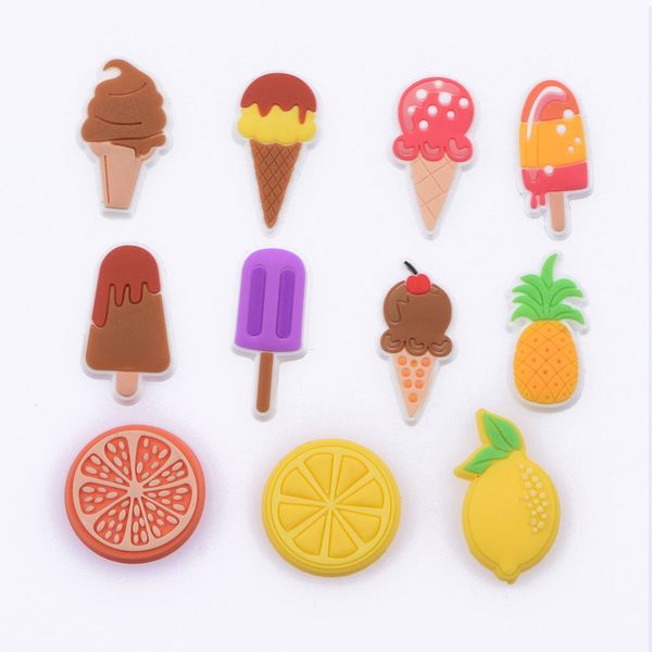 

factory wholesale sell clog charms lollipop shoes decoration kid ice cream bracelet girl candy popsicle accessories, White;pink