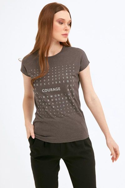 

women's t-shirt women anthracite metallic courage printed t-shirts sport stylish 2021 fashion, White