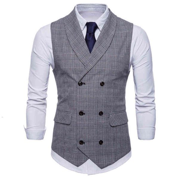 

men's vests vintage tweed vest, large sleeveless jacket, beige, gray and brown, fashion, spring autumn, Black;white