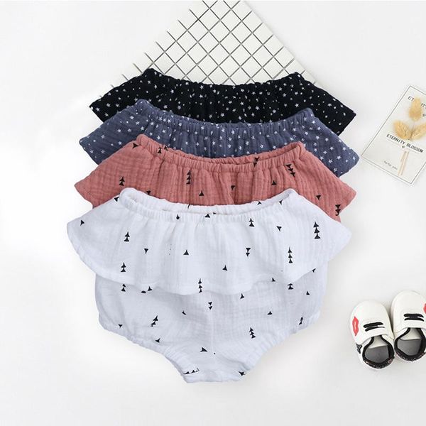 

shorts born toddler kids baby girls linen cotton bottom infant bloomer briefs diaper cover panties 1-5y bloomers, Black