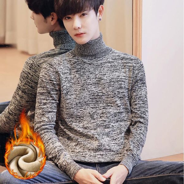 

men's sweaters turtleneck sweater pullovers autumn winter fashion rollneck warm knitted keep casual men jumper clothing, White;black