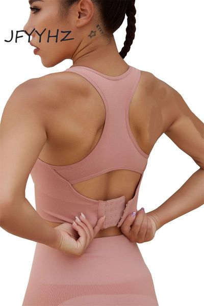 

gym clothing jfyyhz high support sports bra women brassiere sport fitness seamless push up yoga padded active wear, White;black