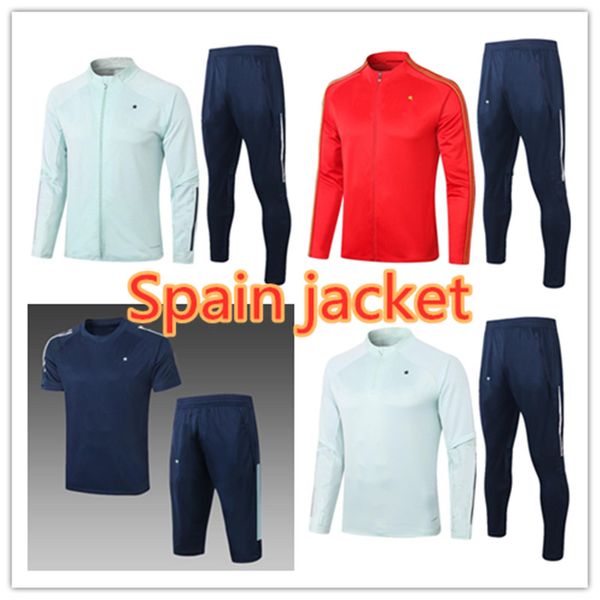 

2021 spain jacket soccer tracksuit camiseta espaÃ±a ramos paco alcacer morata thiago saul fabregas 2021/22 football training suit, Black