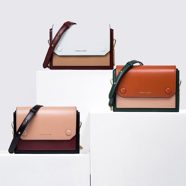 

luxury handbags chanrs keatn bean contrast color small square new 2021 bag single shoulder messenger bag women's fashion