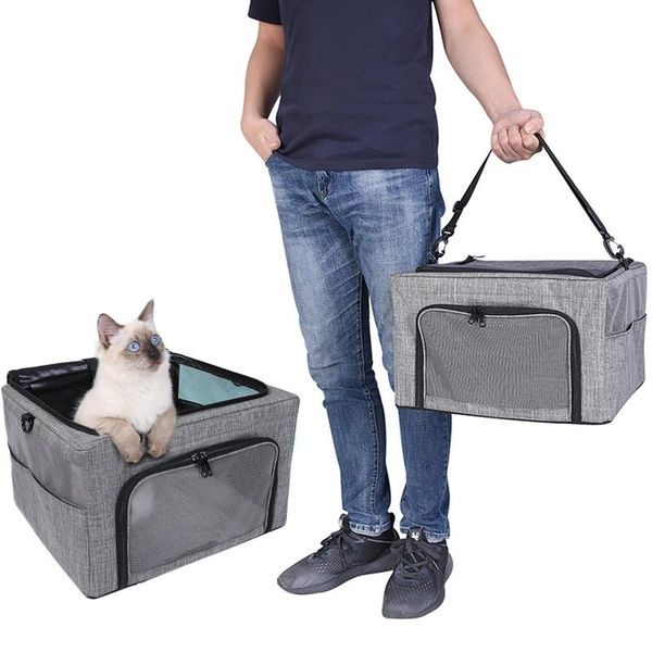 

car organizer gray mesh waterproof breathable travel folding pet bag for