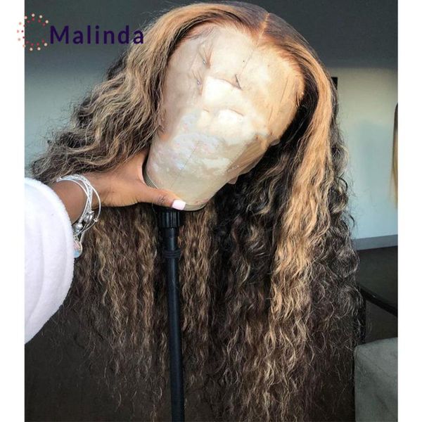 

ombre blonde lace front wig human hair t part hlighted wig human hair pre plucked with baby lace front wigs 150 250, Black;brown