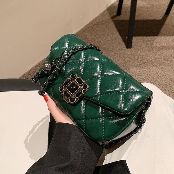

evening bags lattice mini crossbody bag 2021 winter high-quality pu leather women's luxury designer handbag retro shoulder messenger