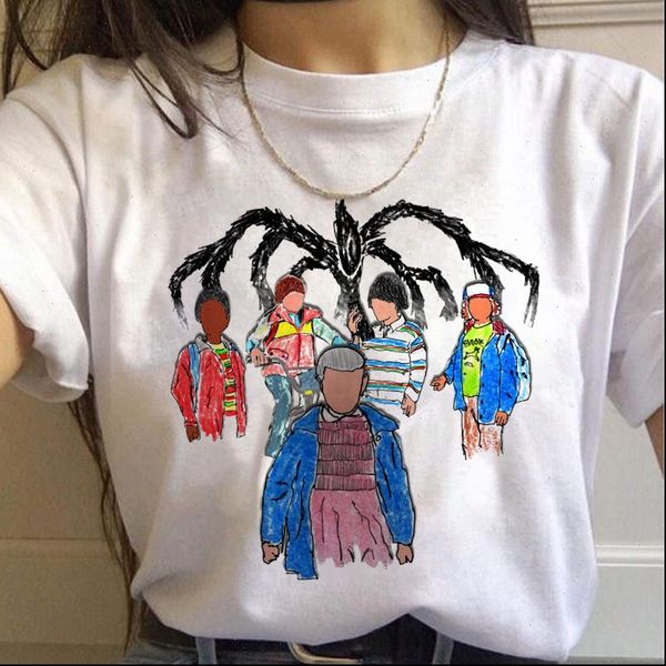 

stranger things 3 female t shirt funny viper eleven t shirt casual ulzzang short sleeve movie harajuku graphics t shirt female, White
