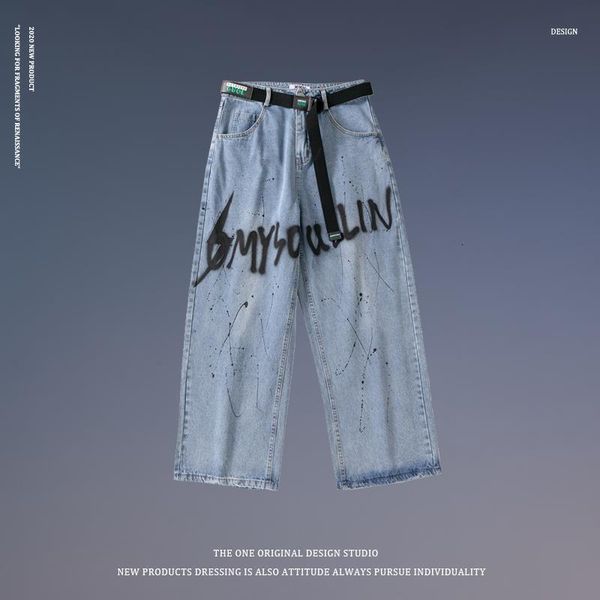 

women's jeans jeans, girls'straight harajuku style, punk jd5f, Blue