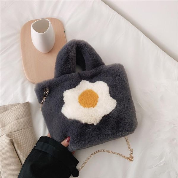 

new fashion shoulder bag female leopard female bag chain large plush winter handbag messenger soft warm fur bags