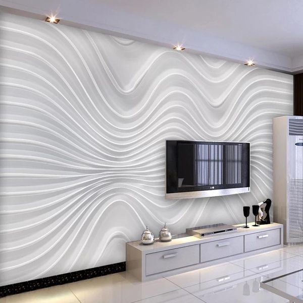 

wallpapers custom 3d line embossed curve stripe mural for living room tv background wall coveringpapel de parede
