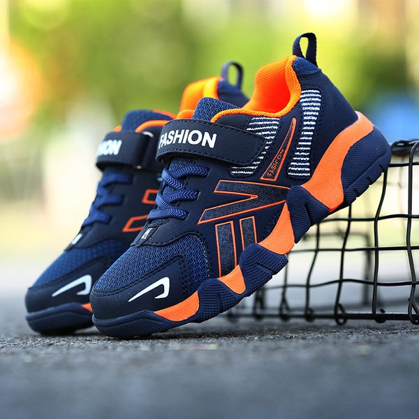 

new spring children casual sneakers running shoes boys student shoes breathable baby tennis sports leather shoes kids zapatilla, Black;red