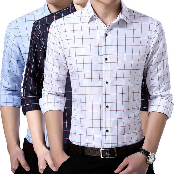 

2021 men with long mouths slim fit printed plate shirts business jurk casual work bruiloft blouses, White;black