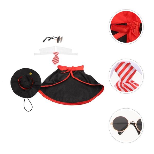 

cat costumes 1 set of 4pcs fashionable pet cloak cap simple eyeglass party hat dog