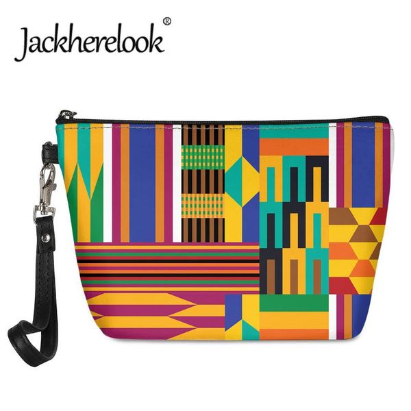 

jackherelook african cuture pattern new design female durable everyday bags womens zipper pu leather cosmetic bags bolsos mujer
