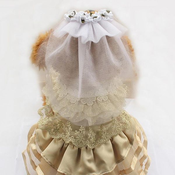 

new dogs bridal hair flower dog wedding veil headdress pet wedding accessories pet tiara small dog