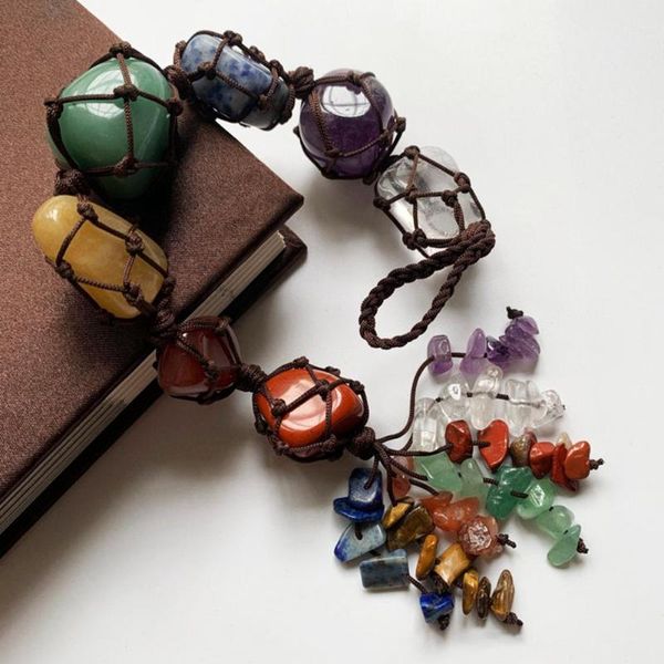 

natural stone hanging ornaments irregular artificial gemstone car window decor