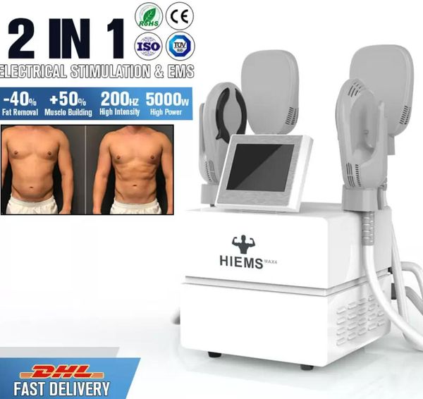 

2022 upgrade 4 handles emslim emt body shaping machine tesla ems electromagnetic muscle stimulation fat burning beauty equipment