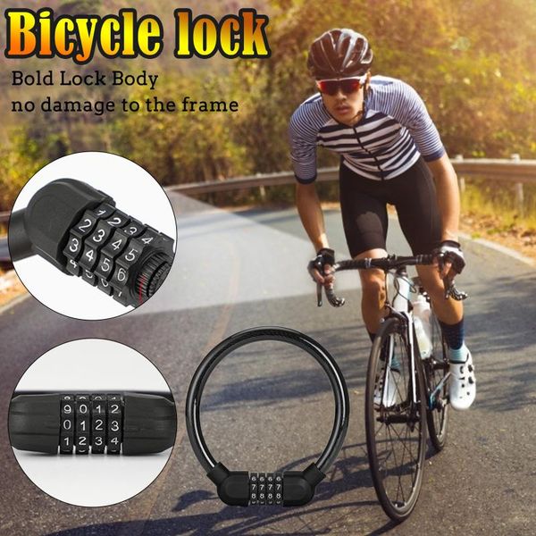 

bike locks digit bicycle chain lock anti-theft anti-cutting alloy steel motorcycle cycle cable code password