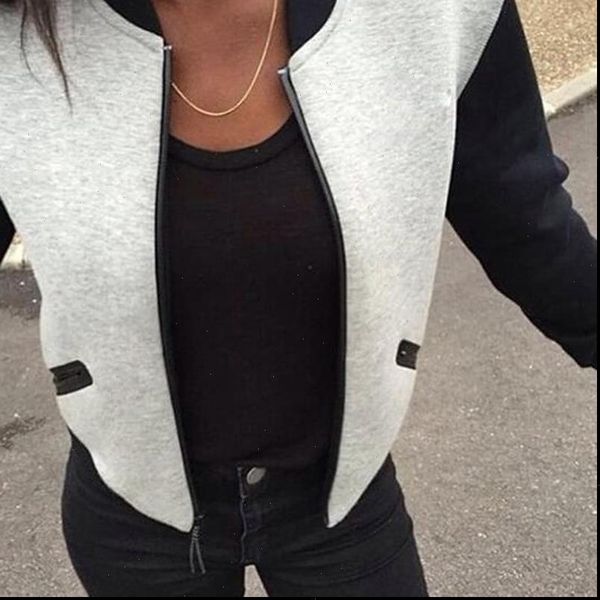 

new fashion women female zipper small jackets ladies fleece short cardigan stand collar womens plus size bomber jackets, Black;brown